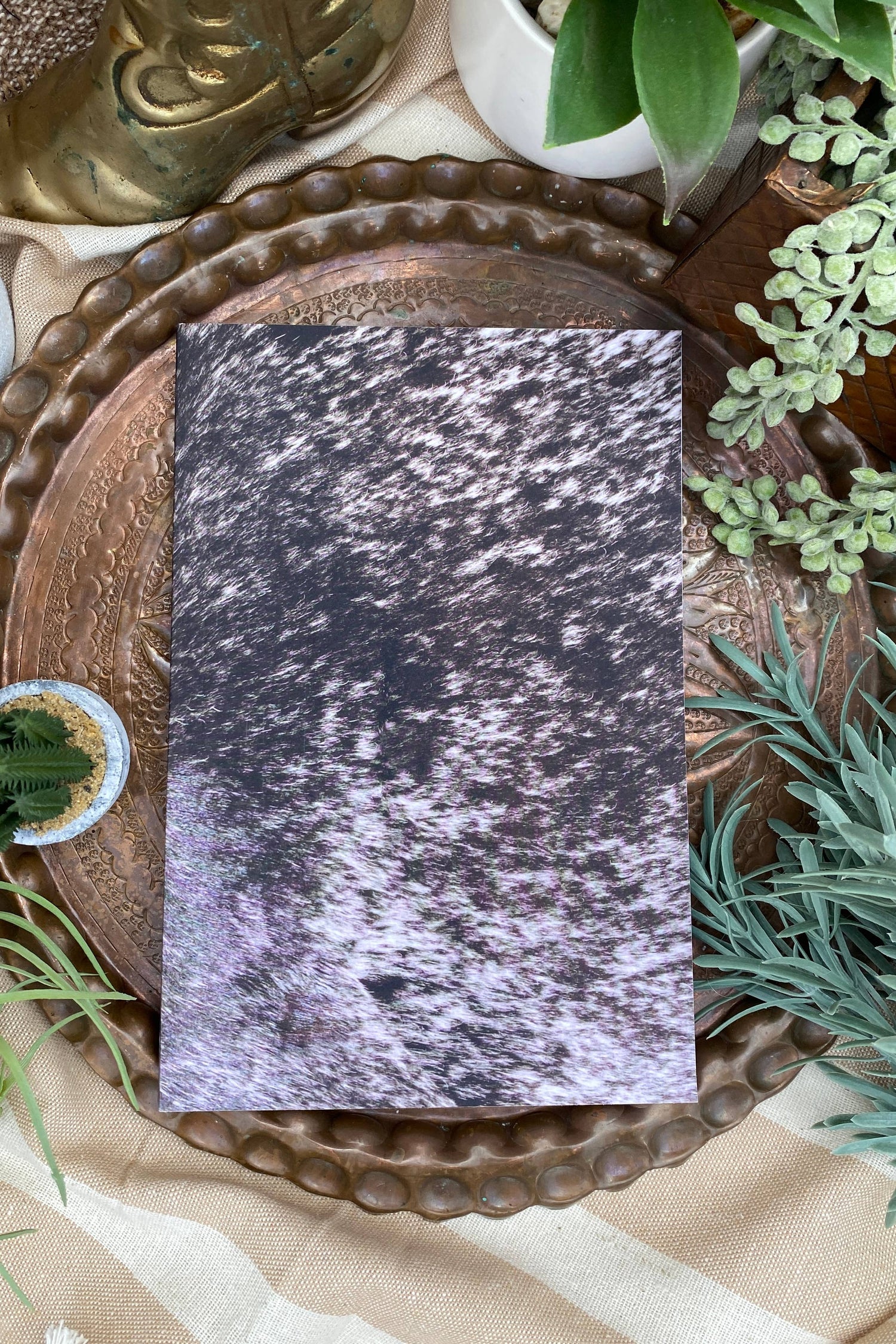 Cowhide Journal- Black and White Speckled