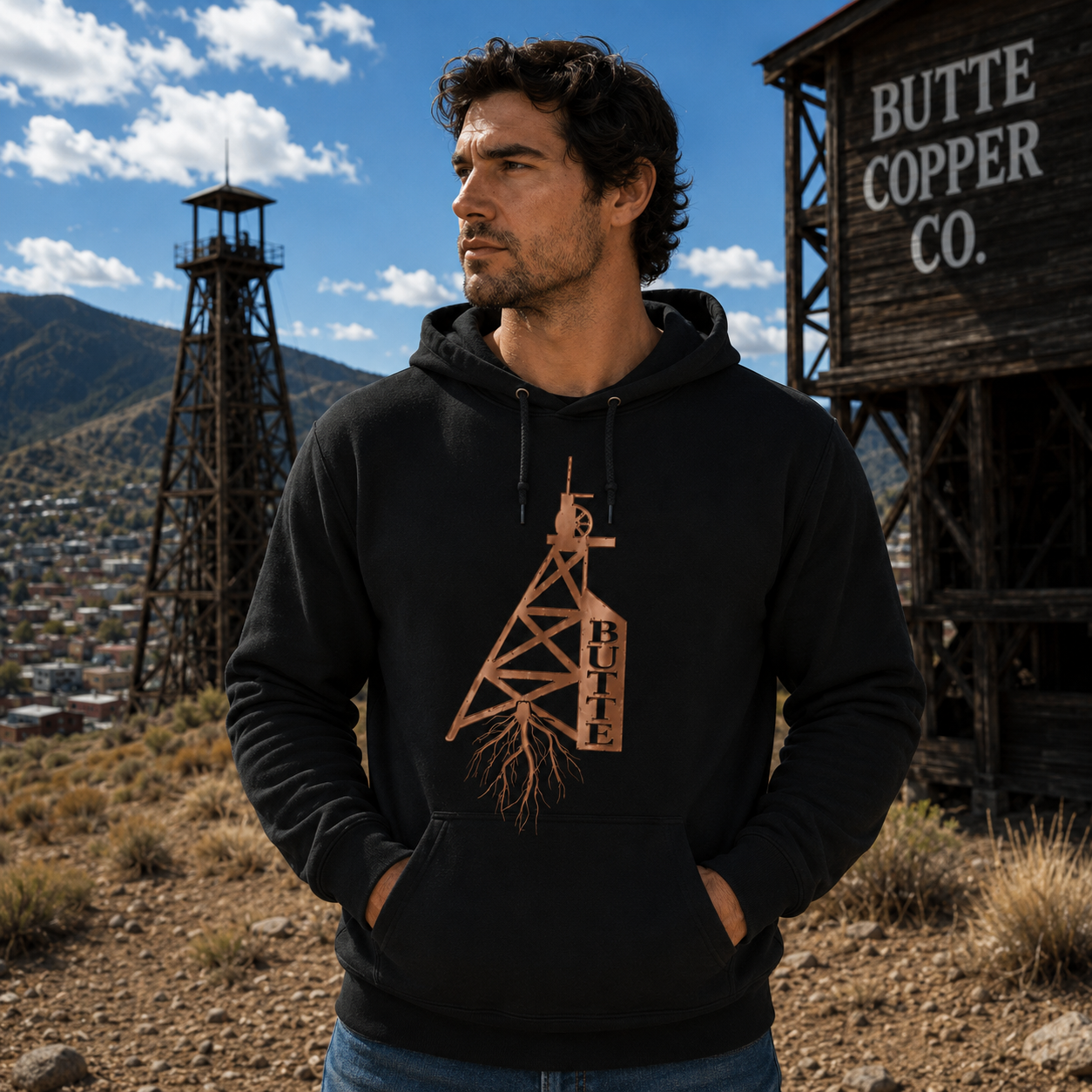 Butte Roots Black Hoodie
