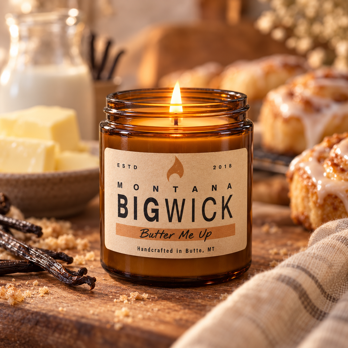 Montana Big Wick Small Amber Butter Me Up candle