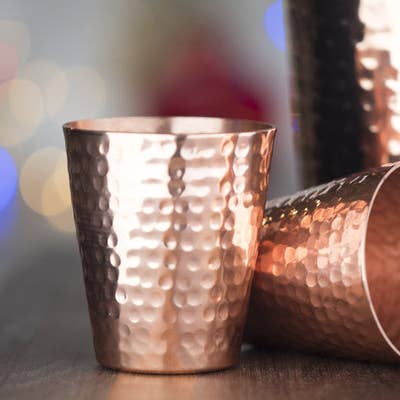 Shiny Hammered Copper Shot Glass