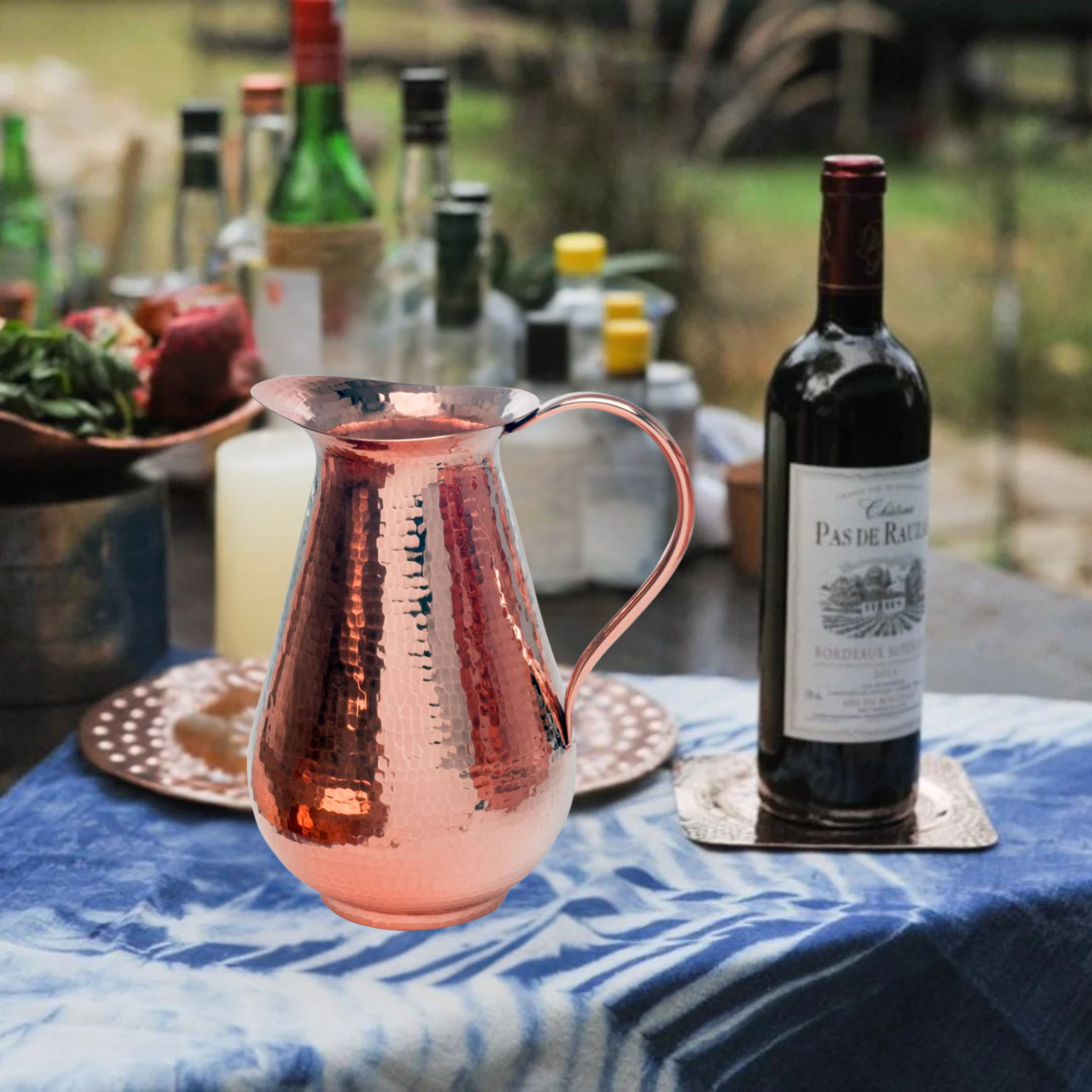 Water Pitcher with Copper Handle