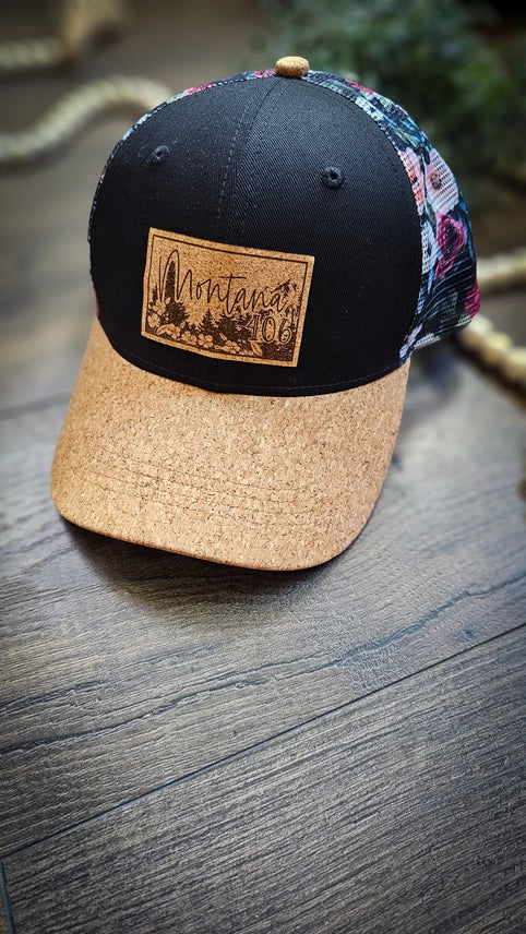 Black Floral Cork