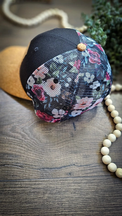 Black Floral Cork