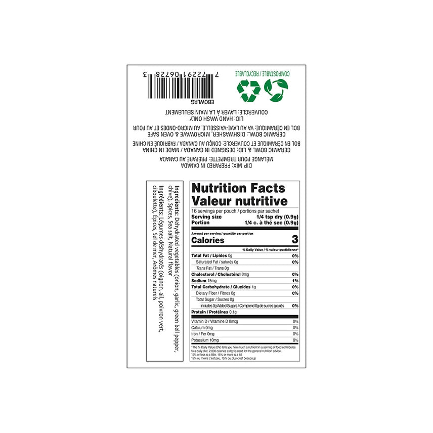 Dip Bowl Set With Roasted Garlic Mix