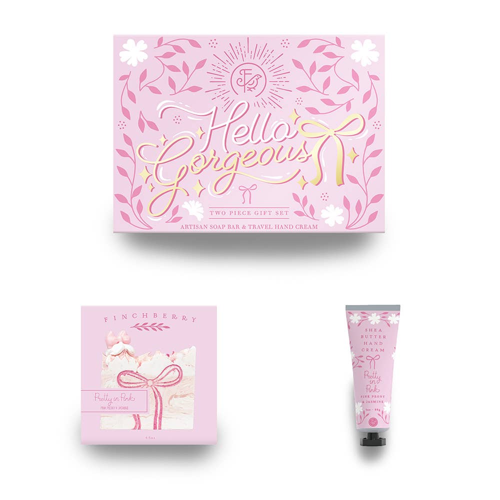 Hello Gorgeous 2 Pc Bath & Body Gift Set - Valentine's Day
