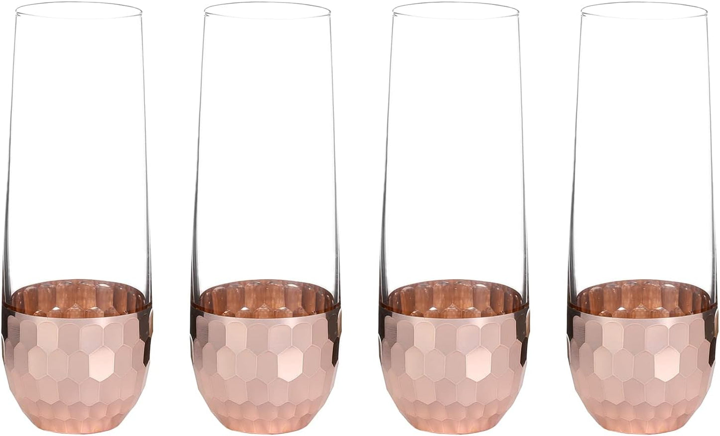 Hammered Copper Stemless Champagne Flute