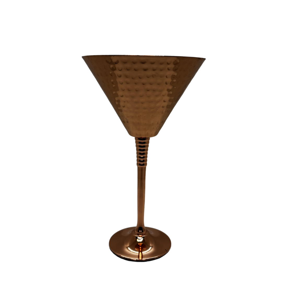 Shiny Hammered Copper Martini Glass Butte Copper Company