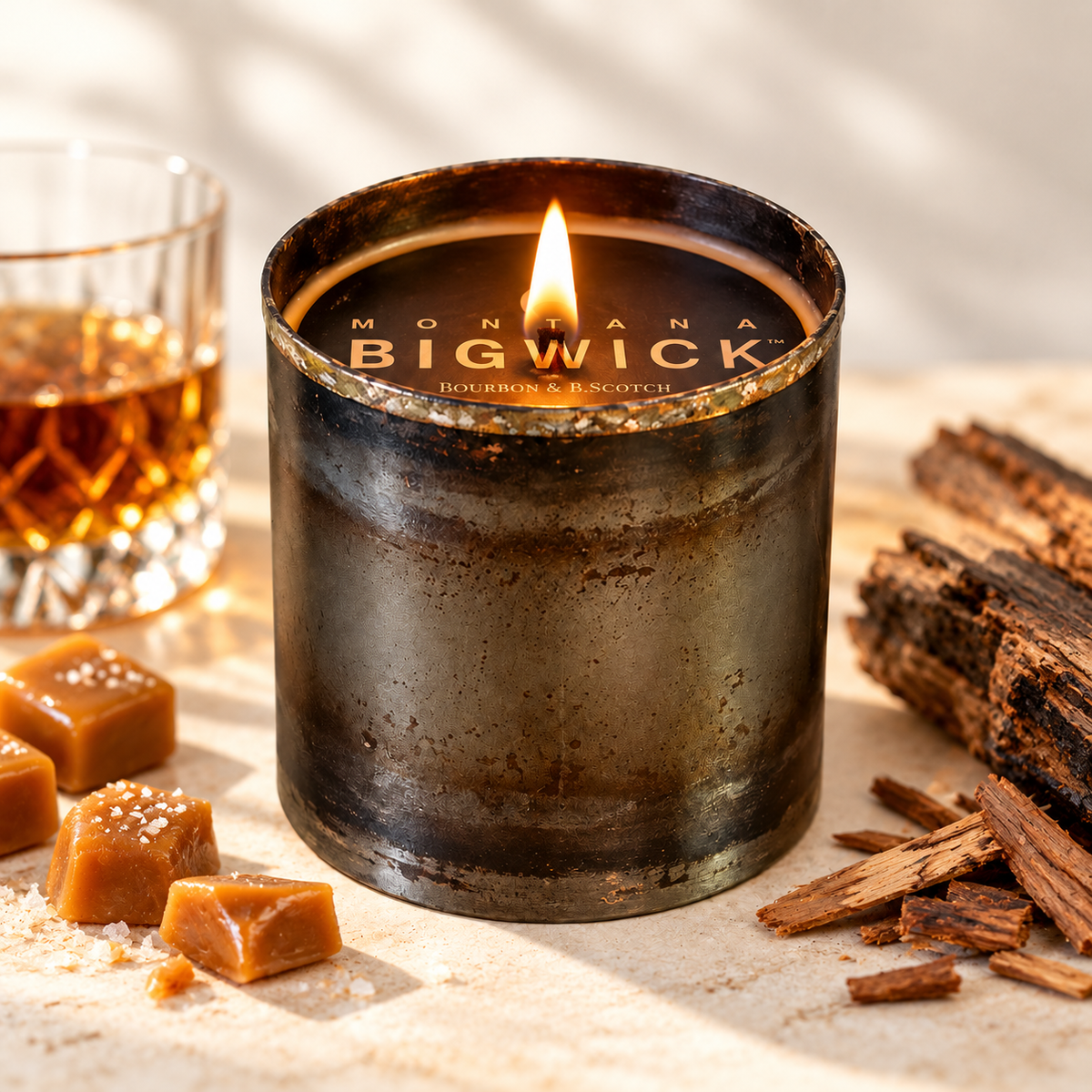Montana Bigwick Bourbon & Butterscotch Small Rustic Tin candle