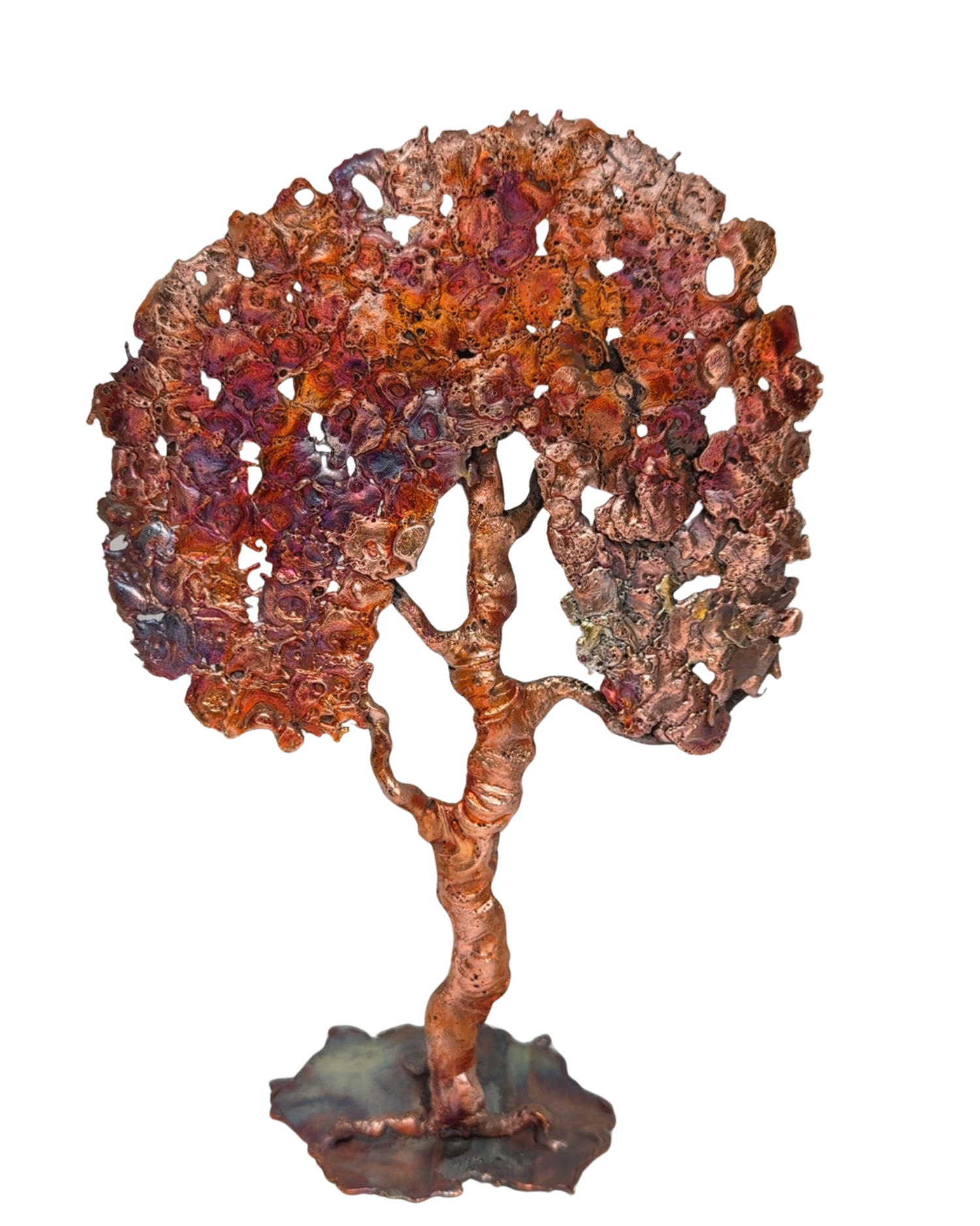Rainbow Splash Copper Tree Sculpture – 10in