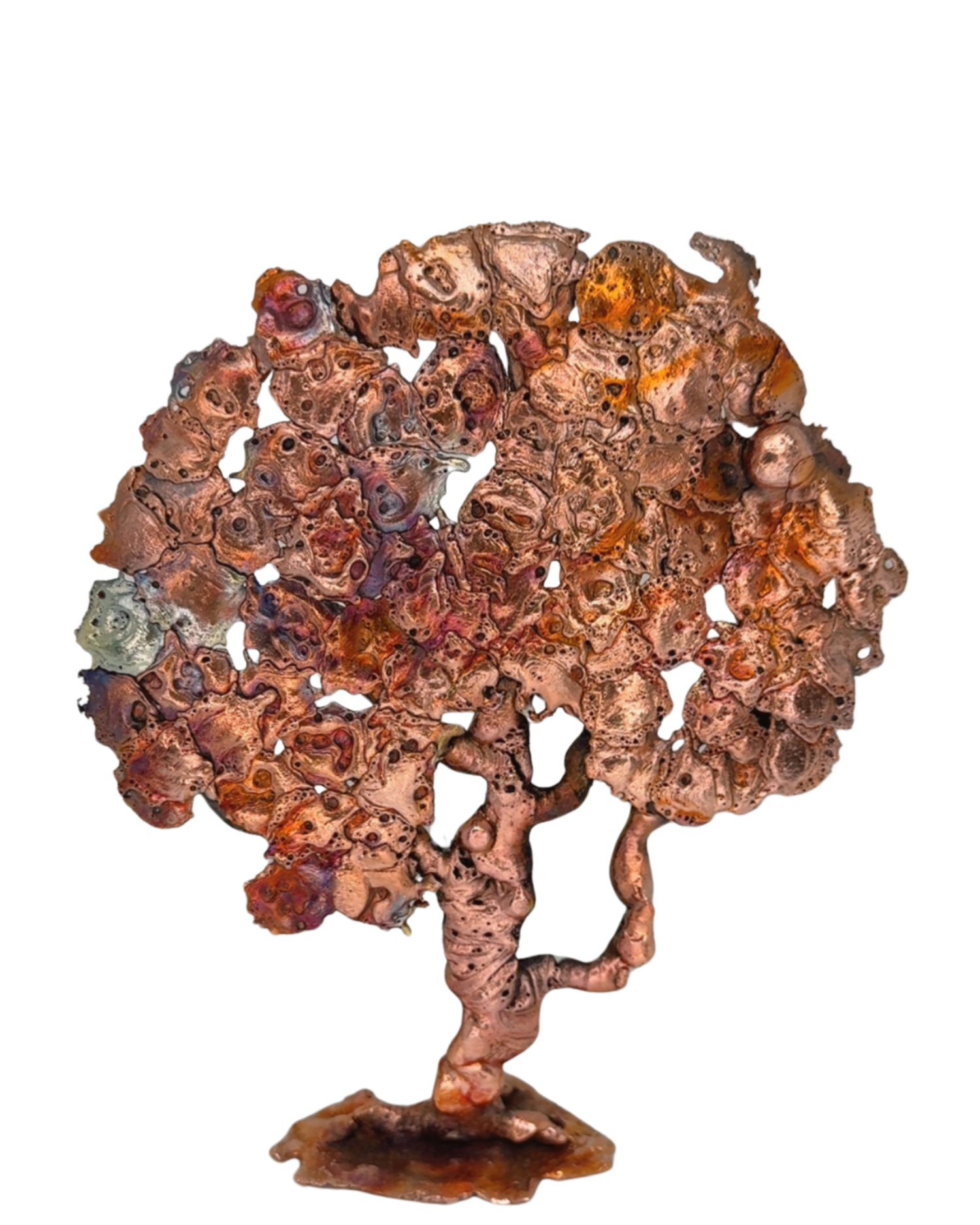 Rainbow Splash Copper Tree Sculpture – 6.25in