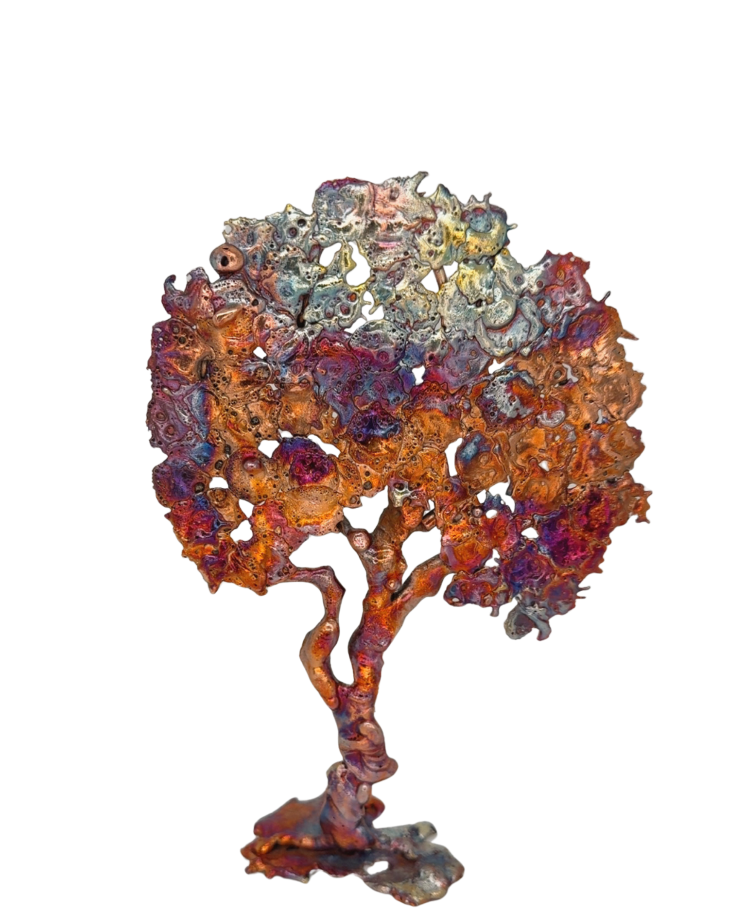 Rainbow Splash Copper Tree Sculpture – 7.25in
