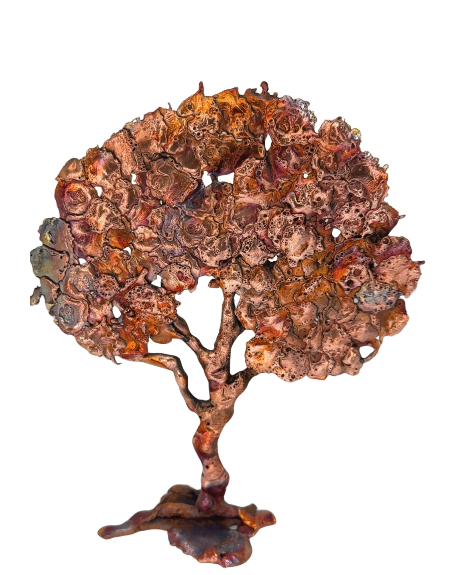 Rainbow Splash Copper Tree Sculpture – 7in