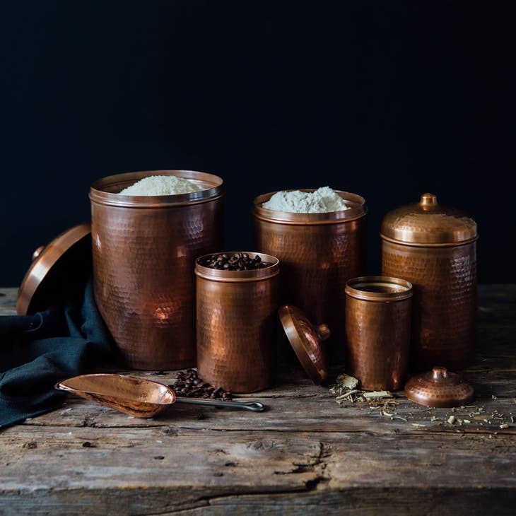 Patina Copper - Kitchen Canisters, Singles