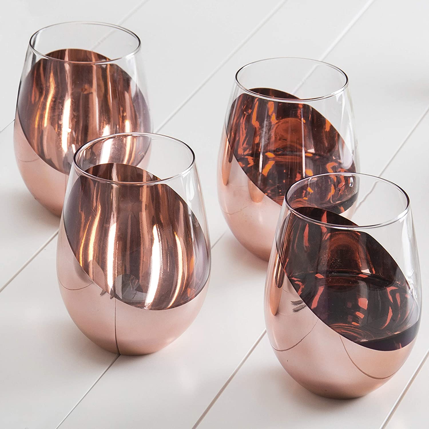 Copper Wine Stemless Glasses